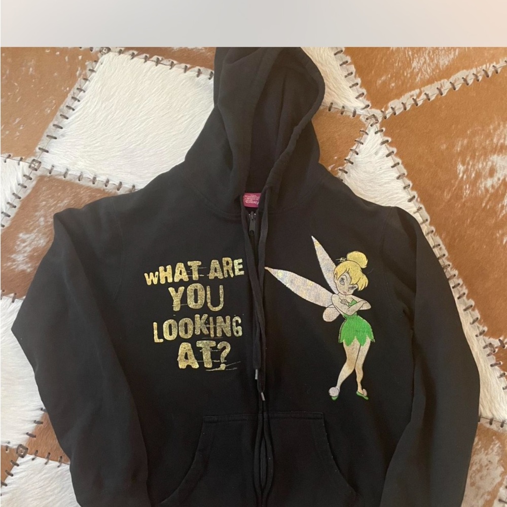 Disney Black Hoodie with Pink Label fairy core attitude